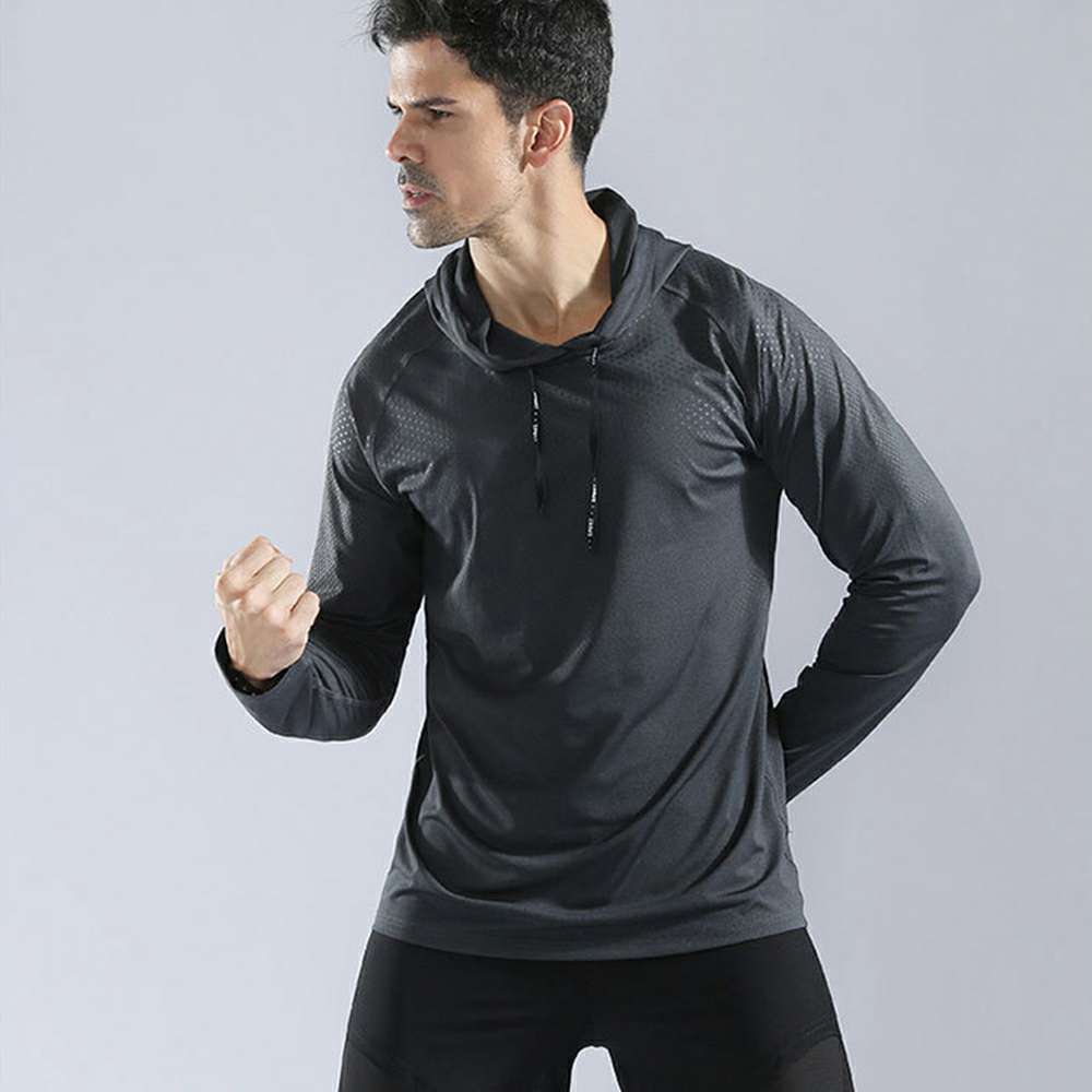 Men's Long Sleeve Hooded Quick Dry Sports Sweatshirt P1172