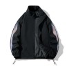 Men's New Casual Drawstring Zip Stand Collar Jacket