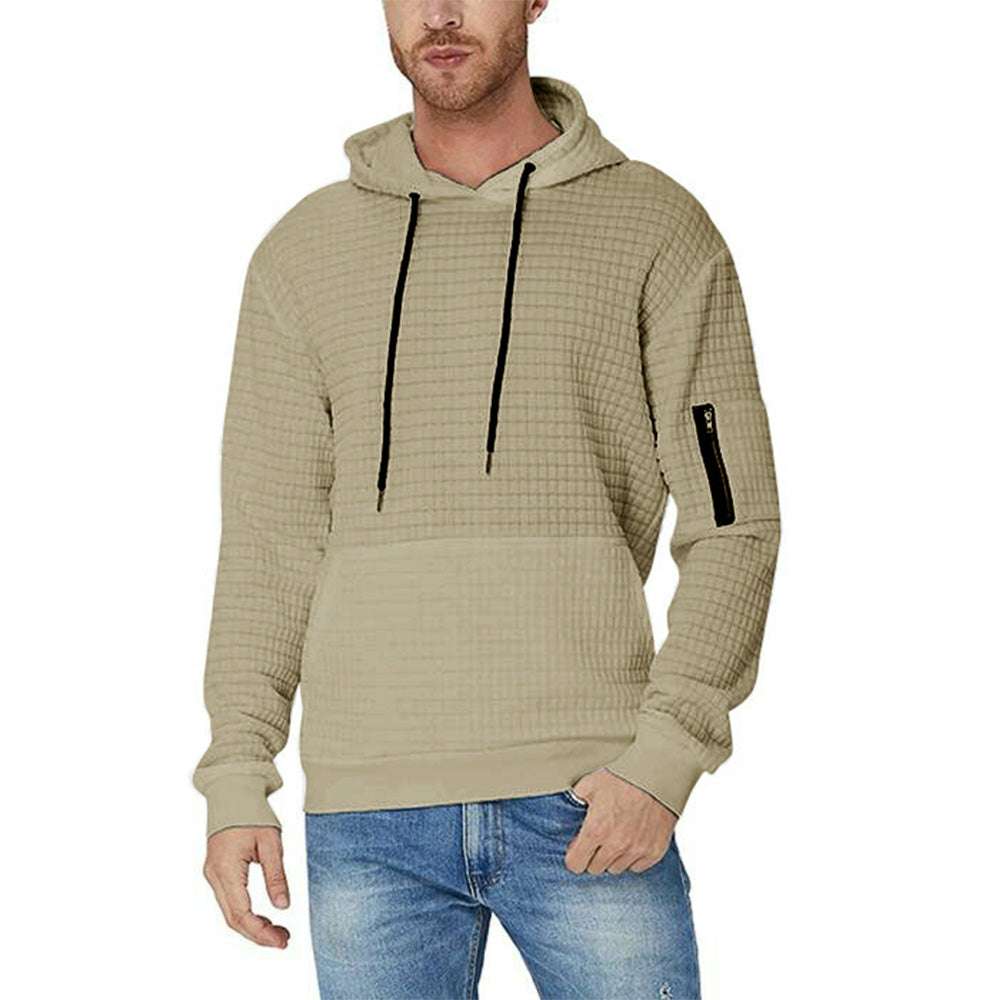 Trendy Men's Jacquard Zip Pocket Long Sleeve Sweatshirt P1150