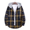 Men's Plaid Hooded Long Sleeve Shirt Jacket P1222 Men's Plaid Hooded Long Sleeve Shirt Jacket P1222