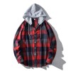 Men's Plaid Hooded Shirt P1245 Men's Plaid Hooded Shirt P1245