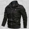 Men's Solid Color Pocket Stand Collar Jacket Men's Solid Color Pocket Stand Collar Jacket