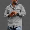 Fashion Men's Corduroy Button Pocket Long Sleeve Shirt