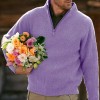 Men's Casual Comfortable V-Neck Zip Up Early Autumn Sweater