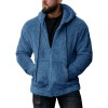 Men's plush cardigan hooded jacket