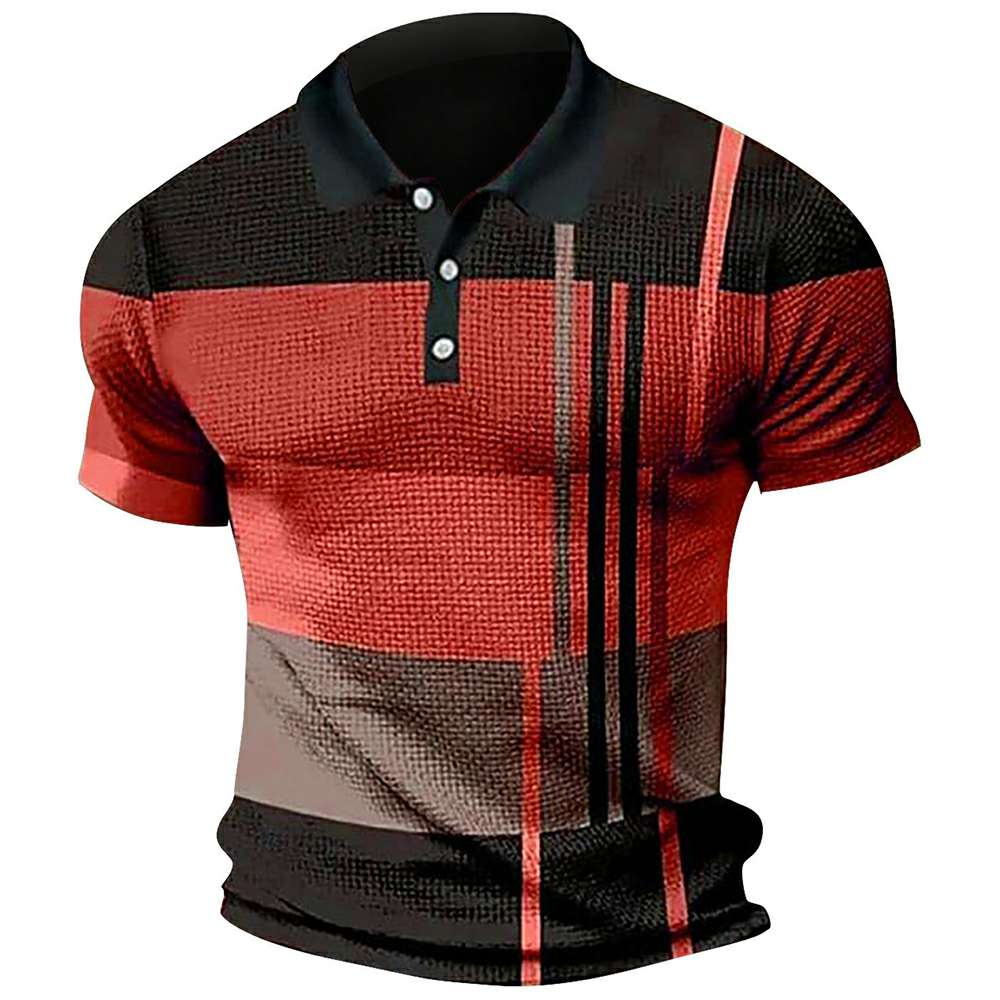 Summer Fashion Men's Color Block Polo Shirt P1113