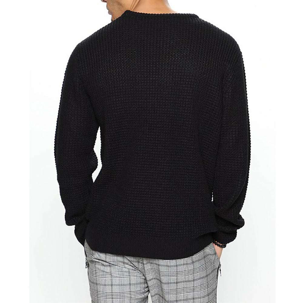 New Men's Fashion Round Neck Hollow Out Casual Knit Long Sleeve Sweater New Men's Fashion Round Neck Hollow Out Casual Knit Long Sleeve Sweater