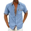 New summer men's solid color casual plaid shirt New summer men's solid color casual plaid shirt