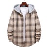 Men's Plaid Hooded Long Sleeve Shirt Jacket P1222 Men's Plaid Hooded Long Sleeve Shirt Jacket P1222