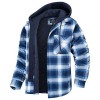 Long Sleeve Hooded Plaid Thick Warm Loose Jacket P1151
