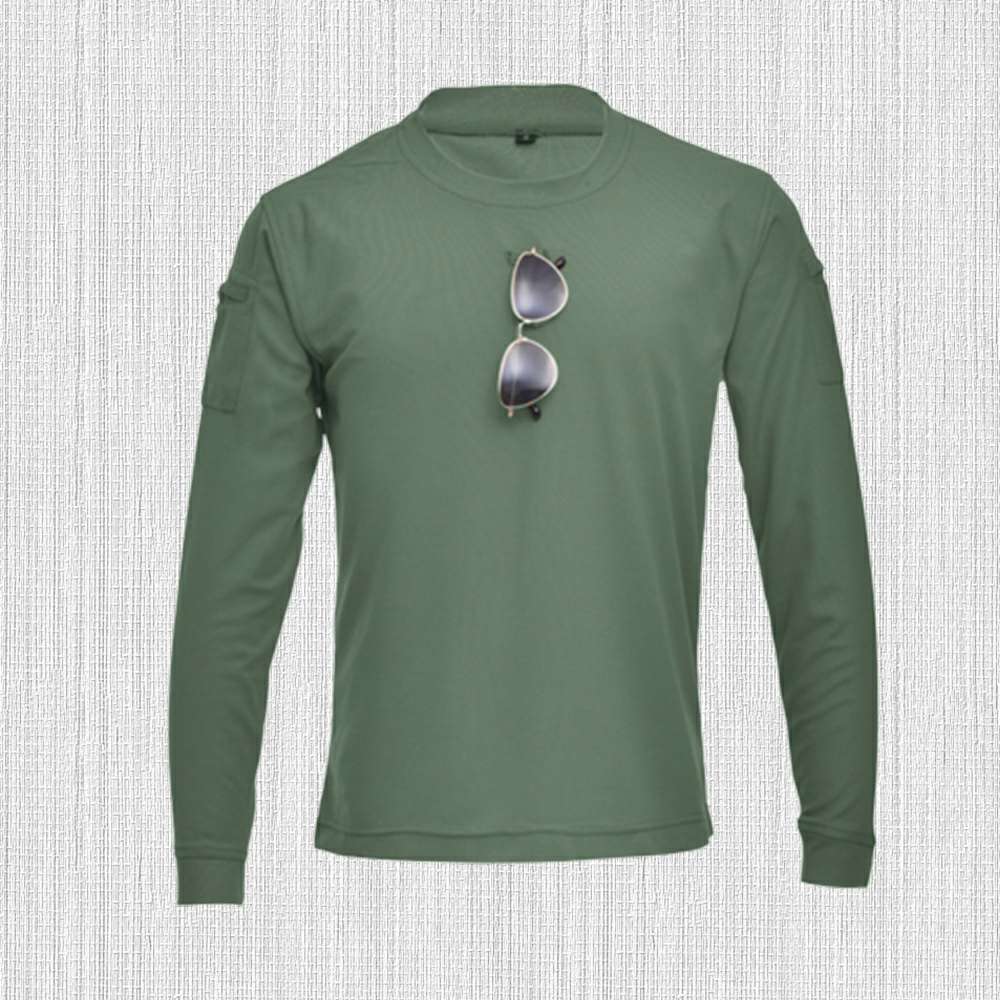 New Men's Solid Color Stretch Crew Neck Long Sleeve T-Shirt New Men's Solid Color Stretch Crew Neck Long Sleeve T-Shirt
