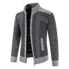 Men's Warm Fashion Stitched Fleece Knitted Cardigan P1180