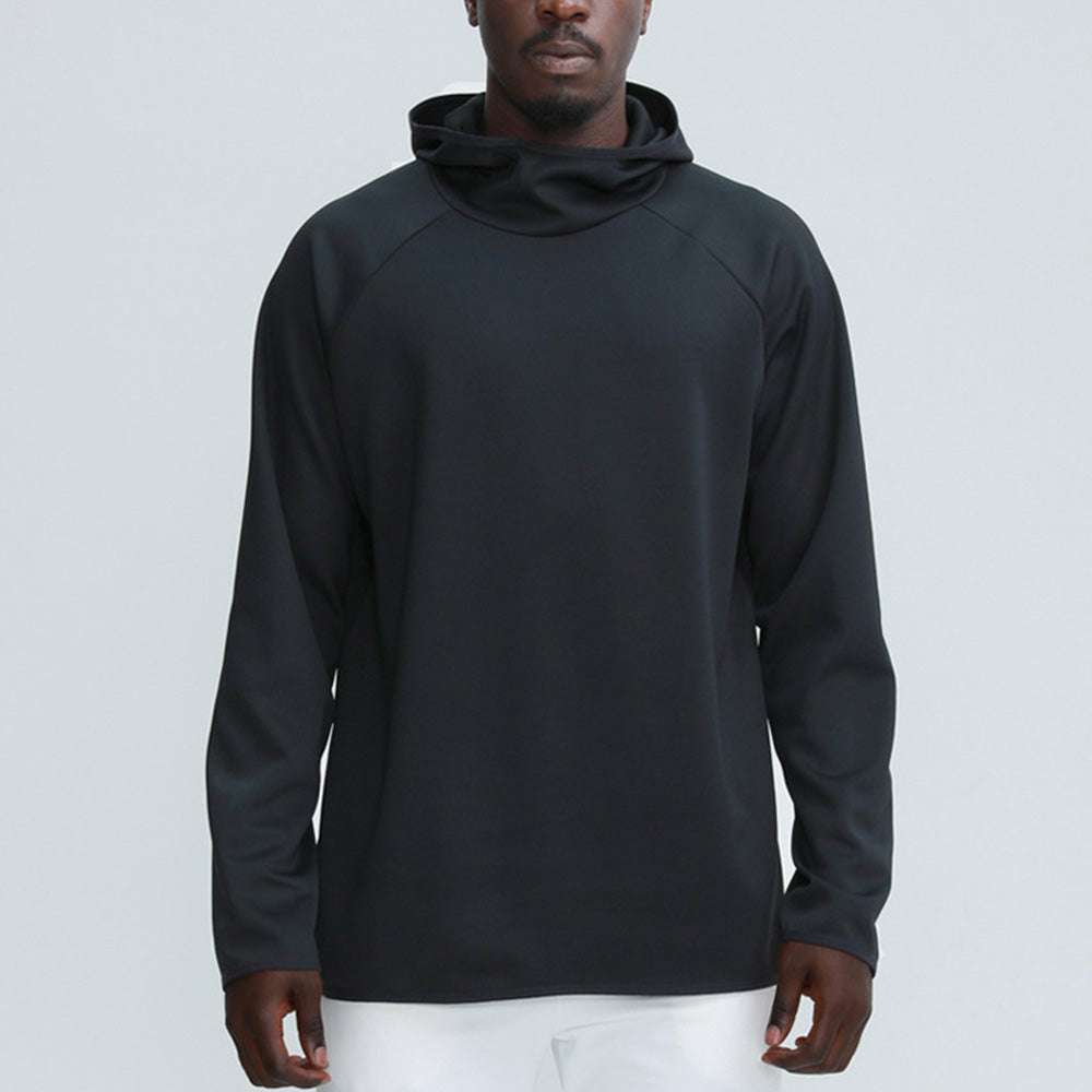 Men's Long Sleeve Solid Color Hooded Professional Sports Sweatshirt