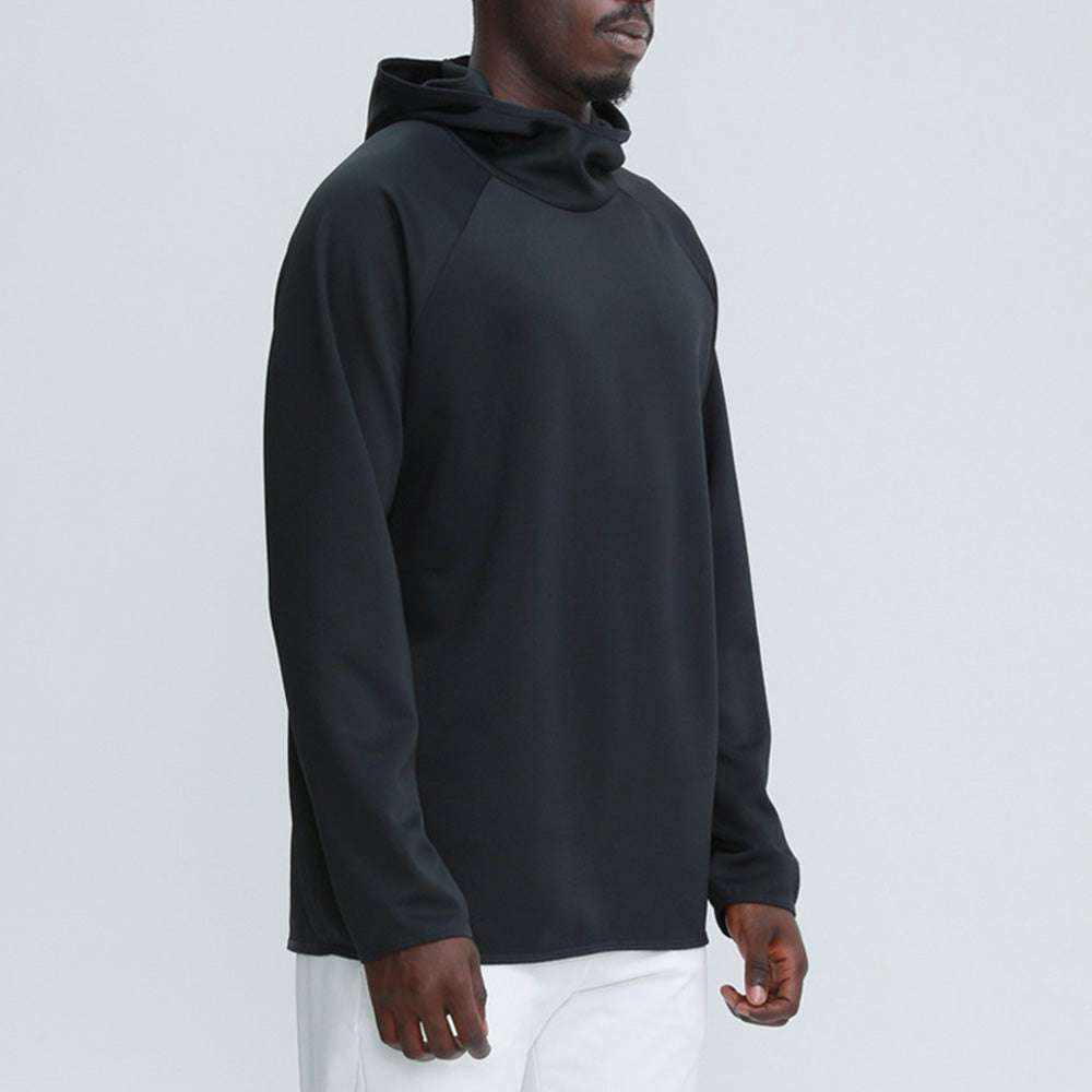 Men's Long Sleeve Solid Color Hooded Professional Sports Sweatshirt