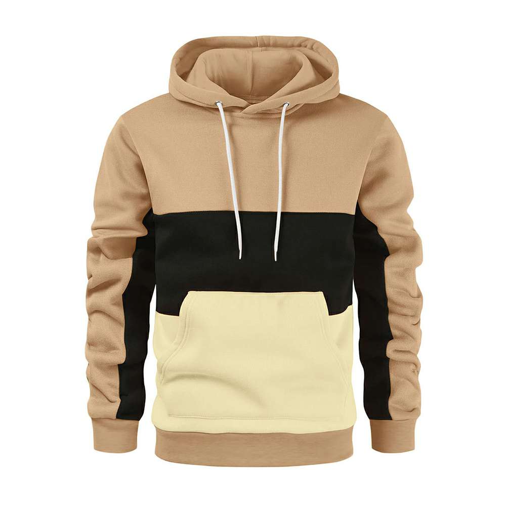 Men's spring autumn winter fashion color block hoodie