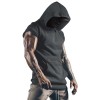 Men's Sleeveless Sports Vest Outdoor Fitness Solid Color Hoodie