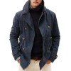 Fashion Casual Solid Color Lapel Loose Men's Hoodless Coat P1218