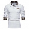 New Men's Plaid Long Sleeve Color Matching Polo Shirt New Men's Plaid Long Sleeve Color Matching Polo Shirt