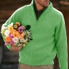 Men's Casual Comfortable V-Neck Zip Up Early Autumn Sweater