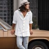 Summer new men's loose casual lapel long-sleeved shirt Summer new men's loose casual lapel long-sleeved shirt