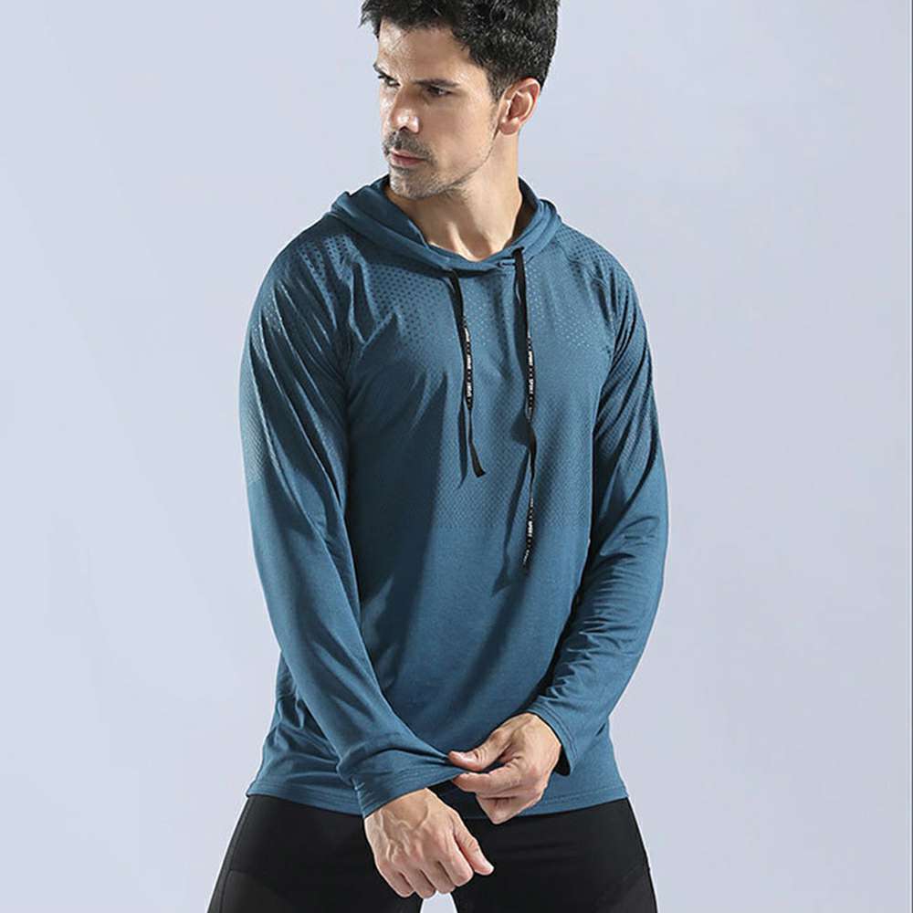 Men's Long Sleeve Hooded Quick Dry Sports Sweatshirt P1172