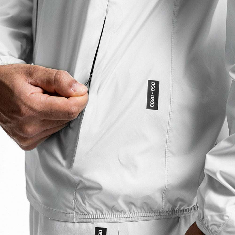 Men's Solid Color Stand Collar Zip Loose Jacket P1258