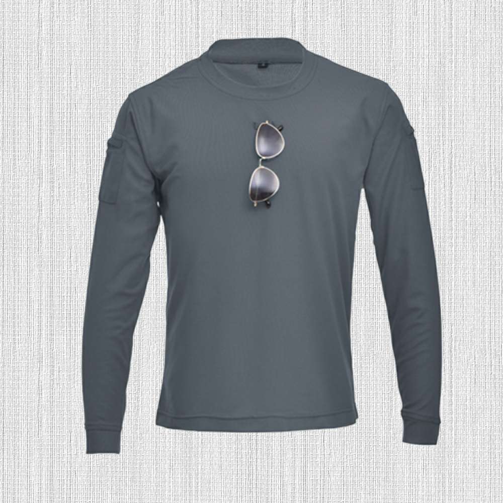 New Men's Solid Color Stretch Crew Neck Long Sleeve T-Shirt New Men's Solid Color Stretch Crew Neck Long Sleeve T-Shirt
