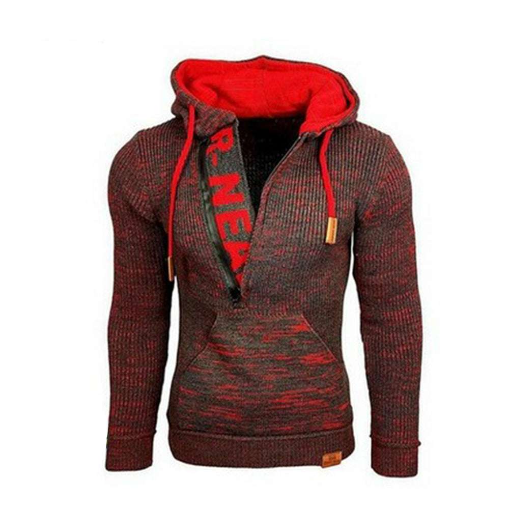 Men's Thermal Long Sleeve Hooded Drawstring Sweatshirt P1184