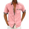 New summer men's solid color casual plaid shirt New summer men's solid color casual plaid shirt