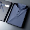 Summer new high-end men's ice silk seamless business short-sleeved lapel polo shirt Summer new high-end men's ice silk seamless business short-sleeved lapel polo shirt