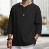 Men's new cotton and linen V-neck long-sleeved loose shirt Men's new cotton and linen V-neck long-sleeved loose shirt