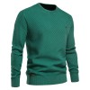 Autumn and winter new men's solid color striped pullover sweater