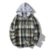 Men's Plaid Hooded Shirt P1245 Men's Plaid Hooded Shirt P1245