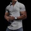 Men's Summer Breathable Solid Color Short Sleeve Zipper Waffle Polo Shirt P1104 Men's Summer Breathable Solid Color Short Sleeve Zipper Waffle Polo Shirt P1104
