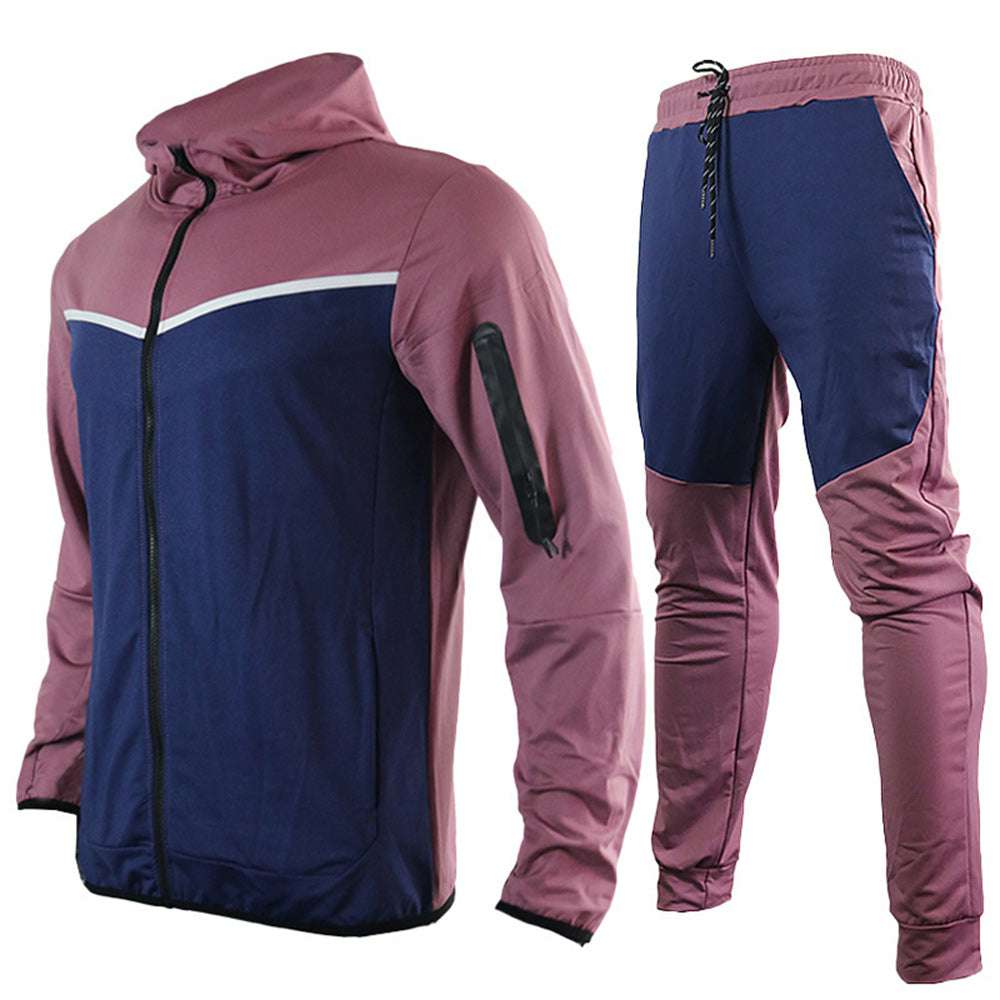 New Men's Fashion Contrast Color Casual Sports Suit New Men's Fashion Contrast Color Casual Sports Suit