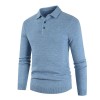 Men's Button Lapel Solid Color Slim Knitted Base Layer Shirt P1134 Men's Button Lapel Solid Color Slim Knitted Base Layer Shirt P1134