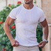 New Round Neck Short Sleeve Vertical Stripe Men's T-Shirt New Round Neck Short Sleeve Vertical Stripe Men's T-Shirt