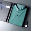 Summer new high-end men's ice silk seamless business short-sleeved lapel polo shirt Summer new high-end men's ice silk seamless business short-sleeved lapel polo shirt