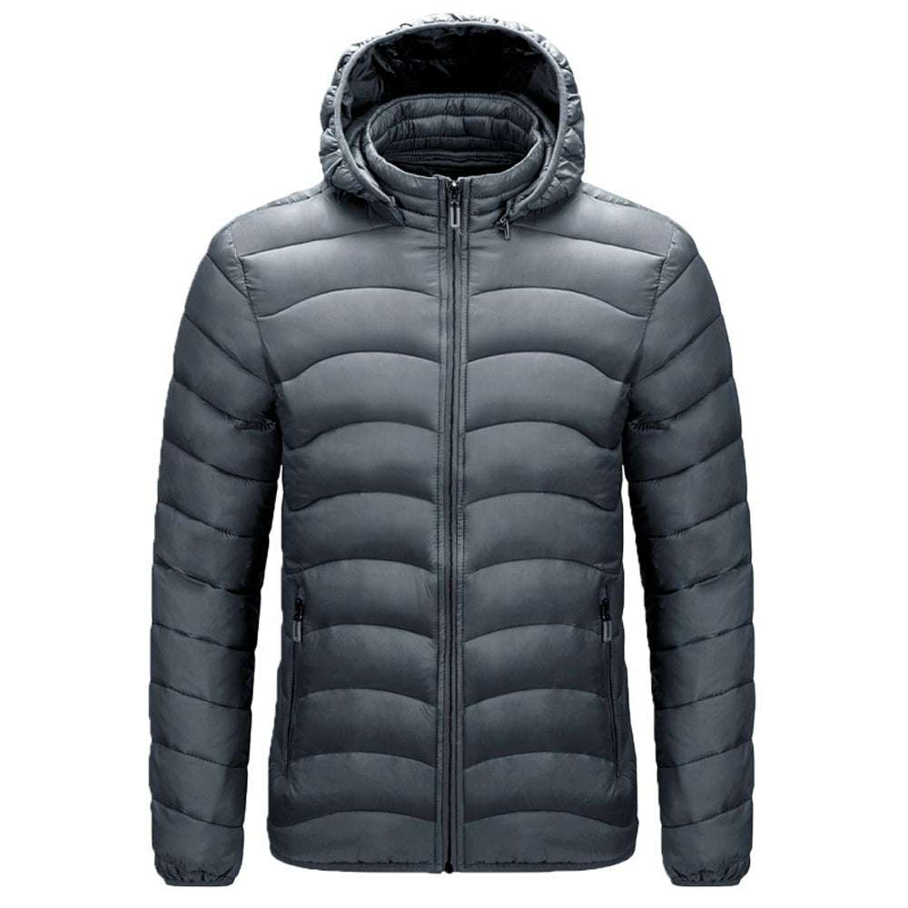 Men's winter simple casual hooded cotton coat