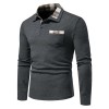 New Men's Plaid Long Sleeve Color Matching Polo Shirt New Men's Plaid Long Sleeve Color Matching Polo Shirt