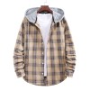 Men's Plaid Hooded Long Sleeve Shirt Jacket P1222 Men's Plaid Hooded Long Sleeve Shirt Jacket P1222