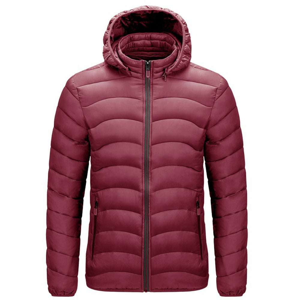 Men's winter simple casual hooded cotton coat
