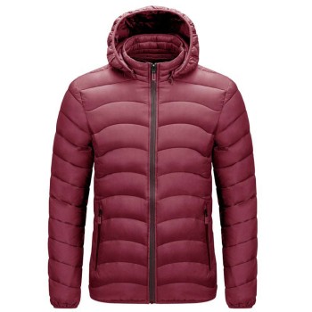 Men's winter simple casual hooded cotton coat