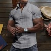 Men's Summer Breathable Solid Color Short Sleeve Zipper Waffle Polo Shirt P1104 Men's Summer Breathable Solid Color Short Sleeve Zipper Waffle Polo Shirt P1104