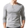 Men's Round Neck Button Long Sleeve T-Shirt Men's Round Neck Button Long Sleeve T-Shirt