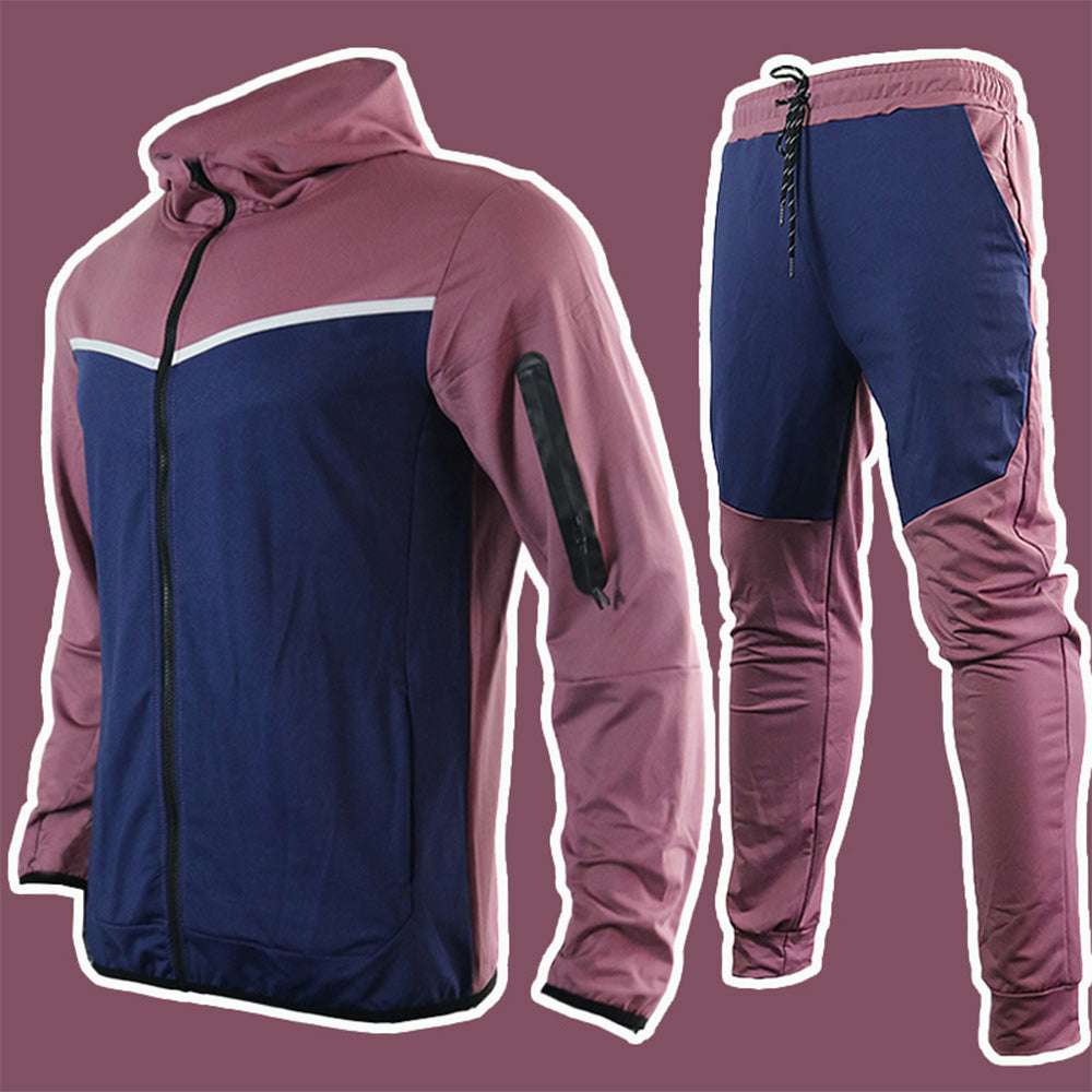 New Men's Fashion Contrast Color Casual Sports Suit New Men's Fashion Contrast Color Casual Sports Suit