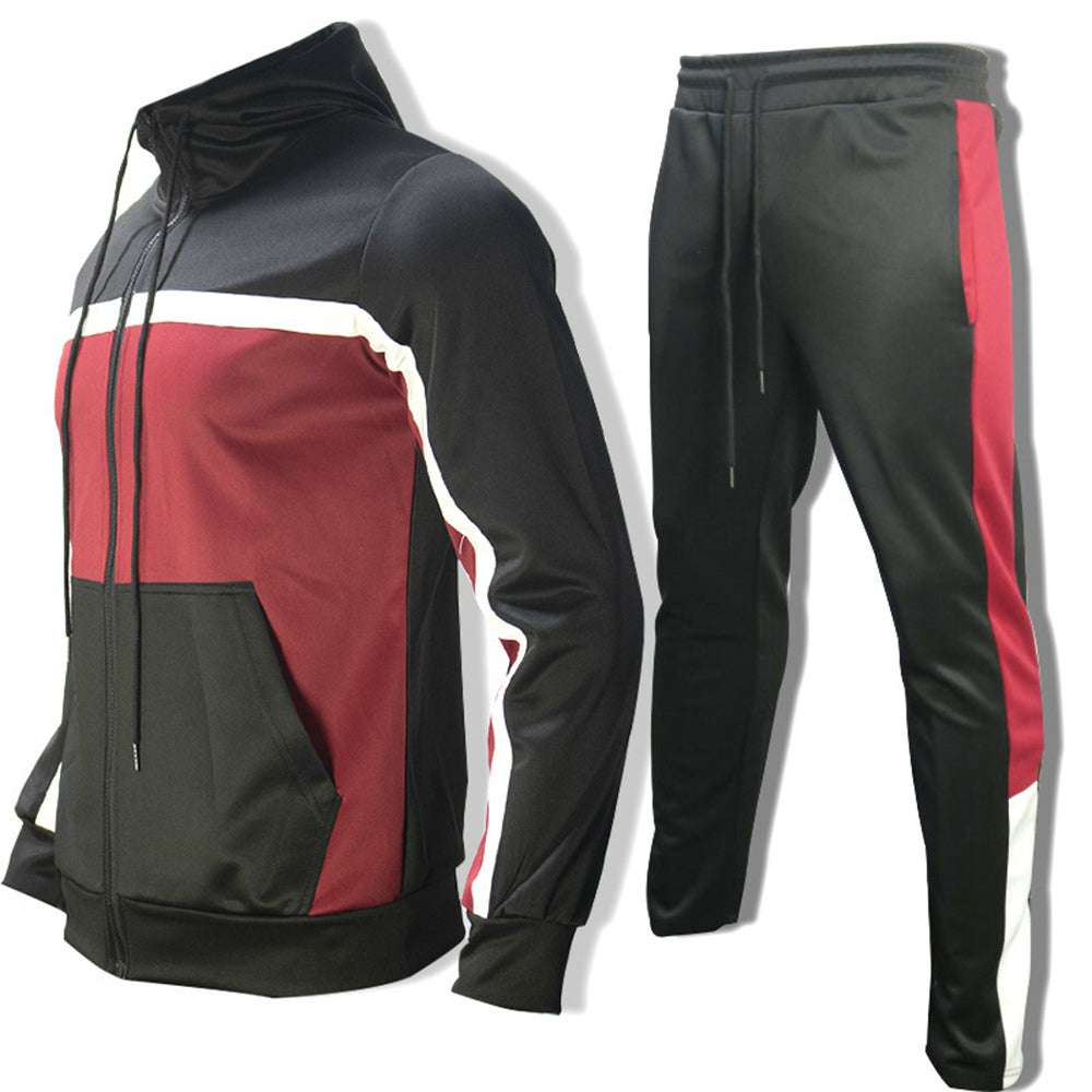 Men's Colorblock Leisure Sports Two-piece Set
