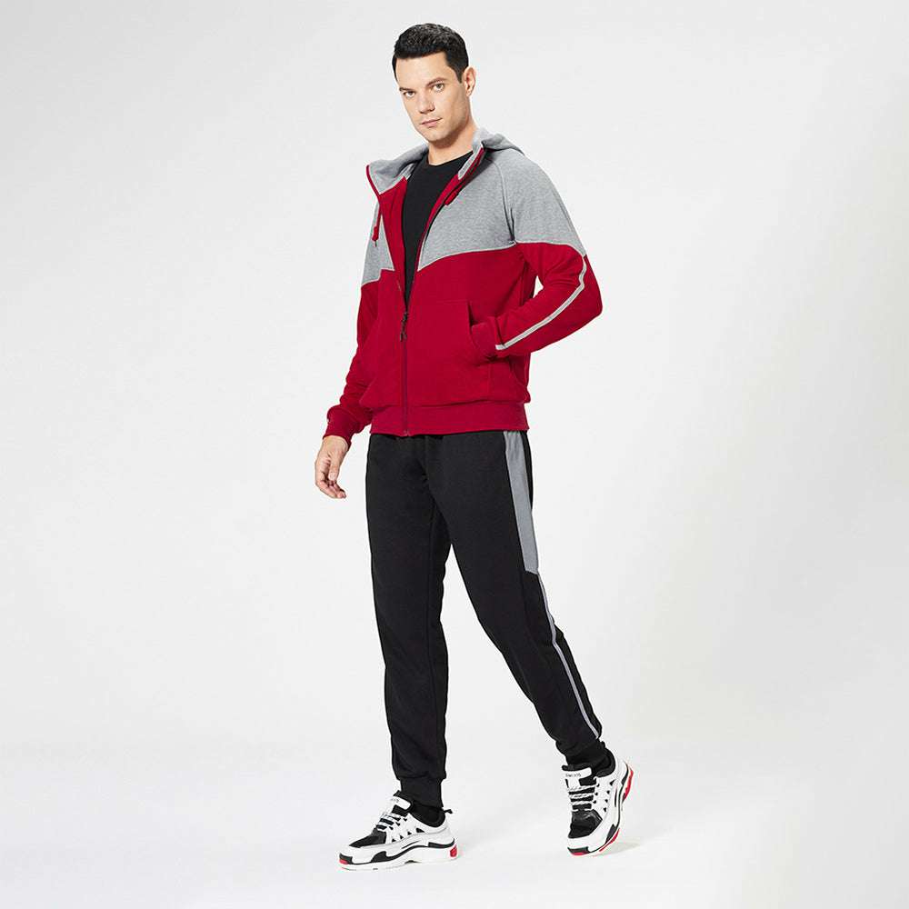 Men's Zip Hooded Long Sleeve Trousers Casual Suit Men's Zip Hooded Long Sleeve Trousers Casual Suit