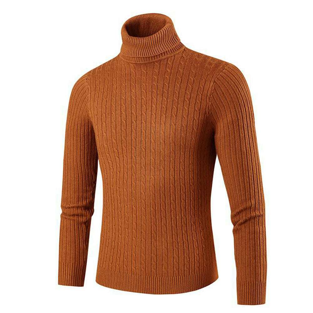 Autumn/Winter Men's Turtleneck Solid Color Knit Pullover Sweater Autumn/Winter Men's Turtleneck Solid Color Knit Pullover Sweater