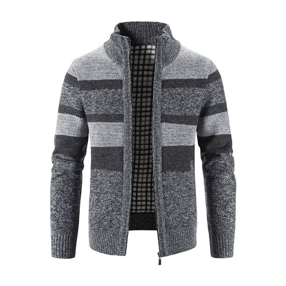 Men's Fashion Stripe Colorblock Sweater Cardigan Jacket P1231